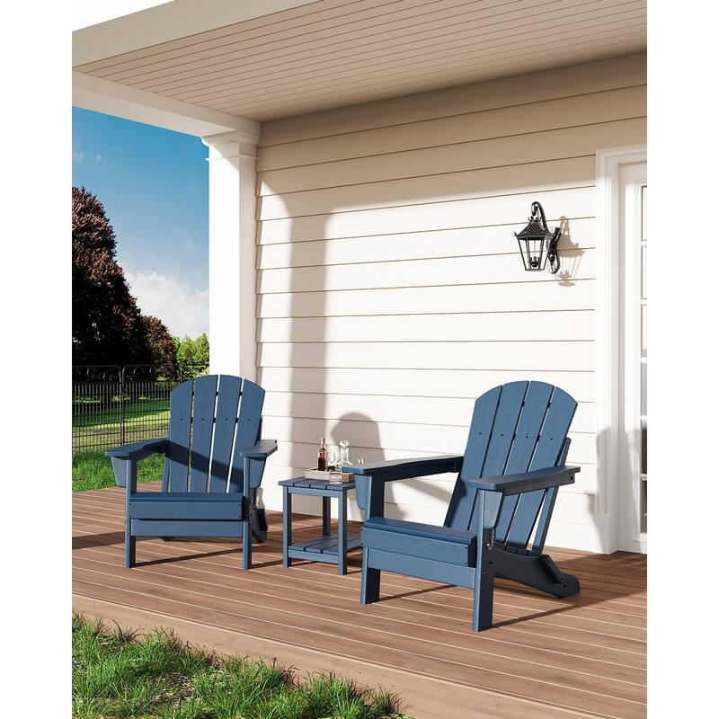 Folding Adirondack Chair, Outdoor Wooden Lounge Chair, Modern Lounger Adirondack Chair Ergonomic Extended Backrest