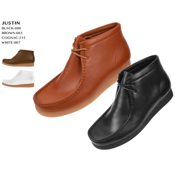 justin chukka boots black