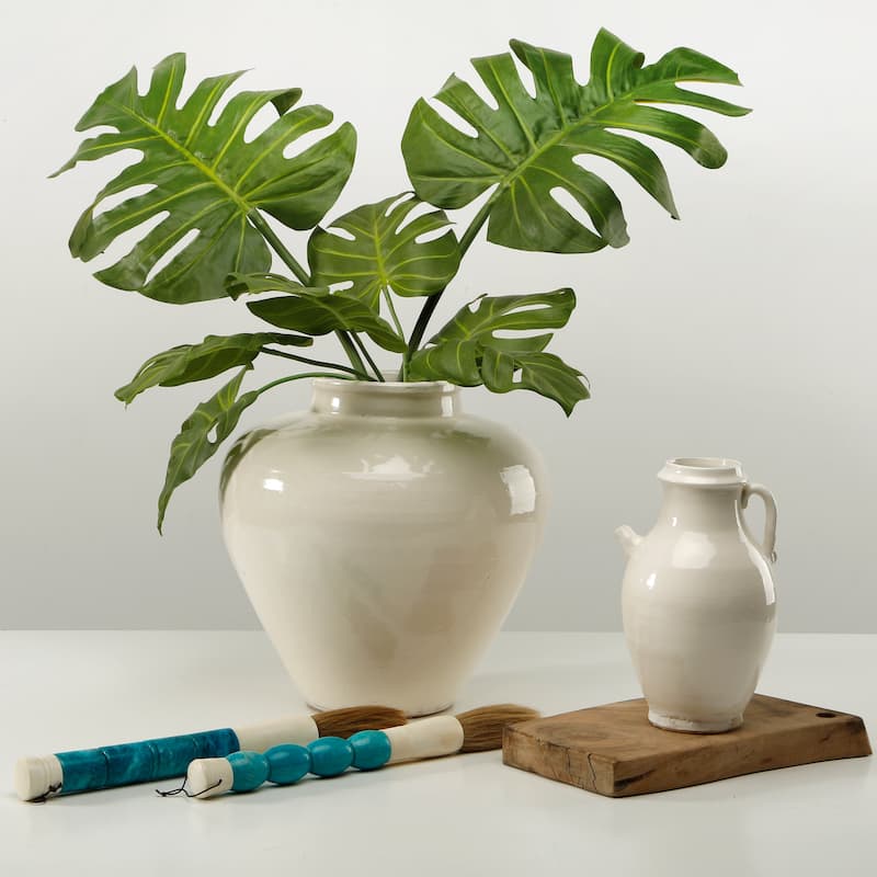 Artissance 12 in. H Tapered Off White Porcelain Vase
