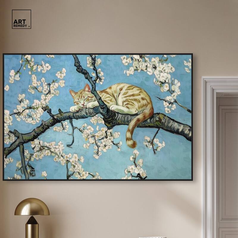Autumn Blossom Kitten Canvas by Art Remedy