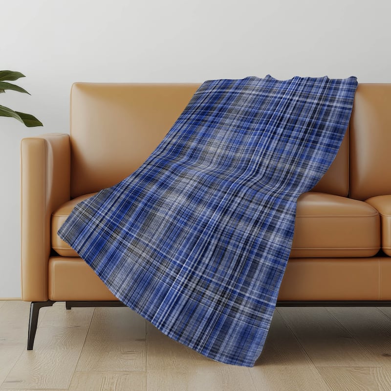 Premium Machine Washable Plaid Sherpa Throw Blanket