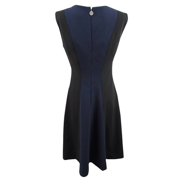 tommy hilfiger colorblocked fit & flare dress