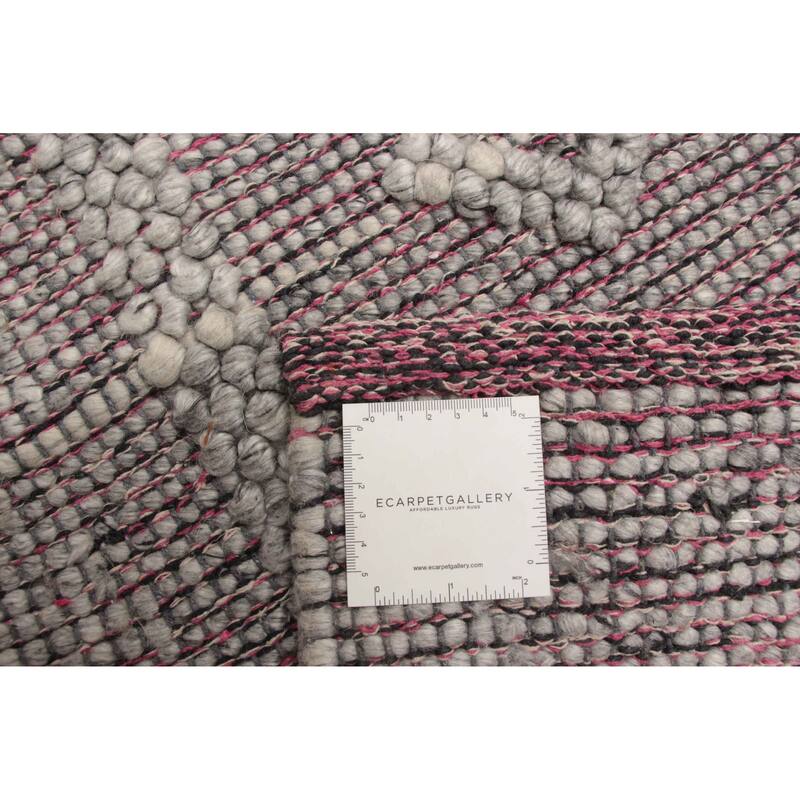 ECARPETGALLERY Braid weave Sienna Pink Wool Rug - 6'1 x 9'0