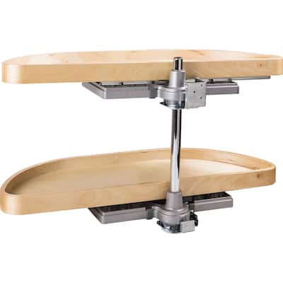 Hardware Resources 22-1/4" Diameter Half Moon Two Shelf Lazy Susan