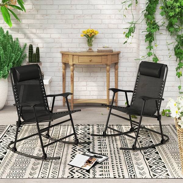 slide 1 of 41, Corvus Patio Folding Zero Gravity Rocking Lounge Chair with Headrest