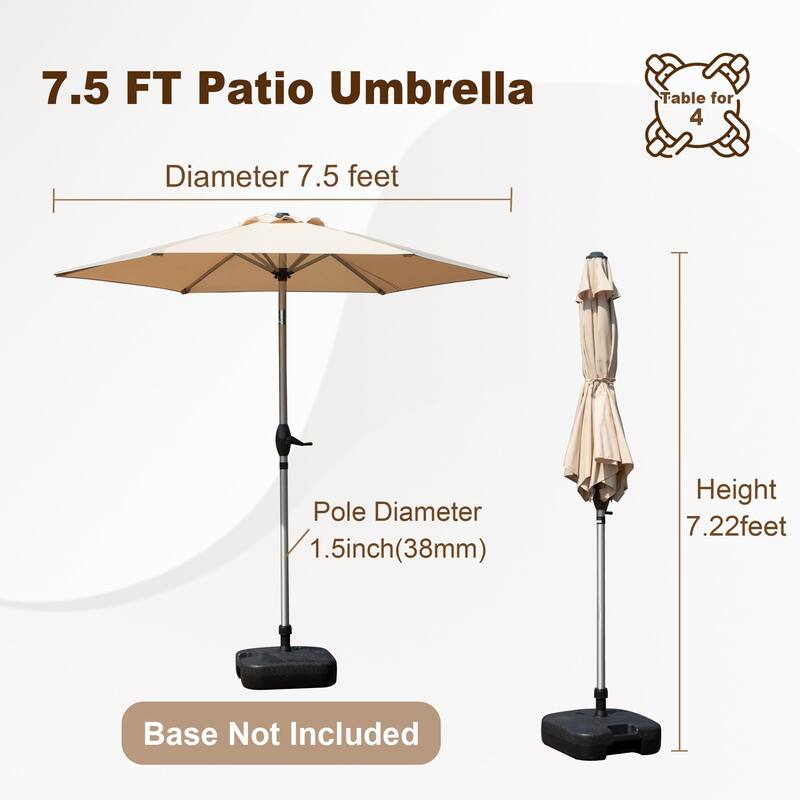 Patio Umbrella, Outdoor Table Umbrella with Crank Handle UV Protection and Waterproof for Garden Patio, Backyard, Pool