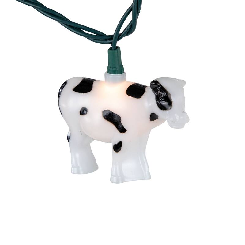 Cow Indoor Outdoor Patio Light Set - 6' - Green Wire - 10ct - 102"