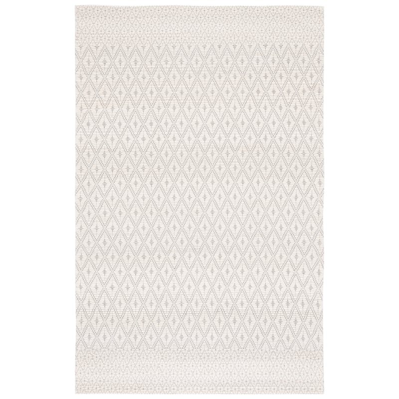SAFAVIEH Handmade Marbella Ailish Modern Wool Rug - 6' Square - Ivory/Black