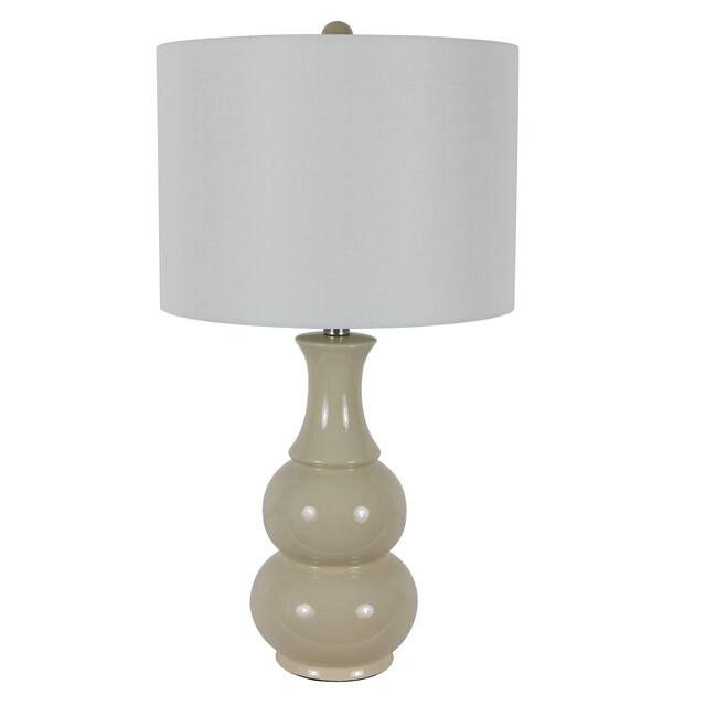 Copper Grove Arans Table Lamp with Off-white Drum Shade (26.5) - Ivory
