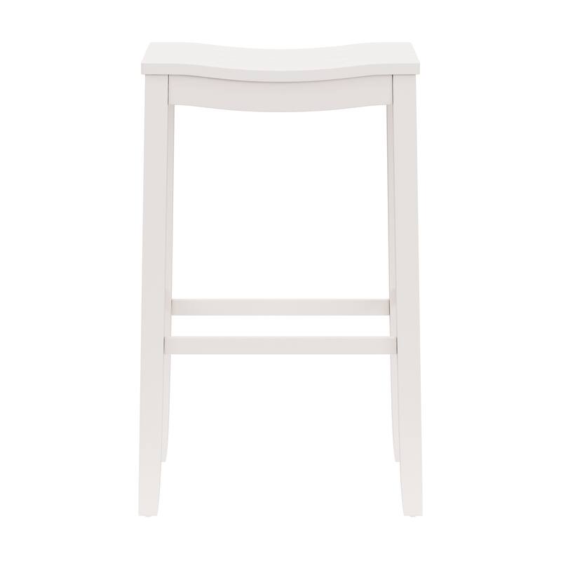 Hillsdale Fiddler Wood Backless Counter Height Stool, White