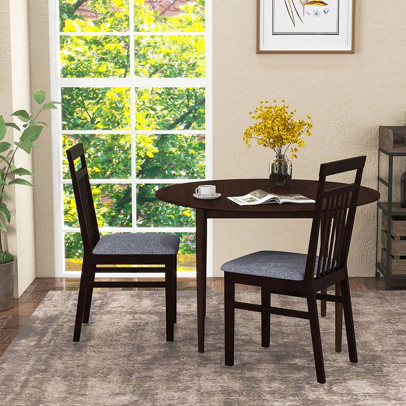 Gymax Upholstered Dining Chair Set of 4 Kitchen Armless Padded w/