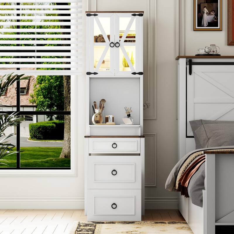 Makeup Vanity with Led Light and Hidden Storage