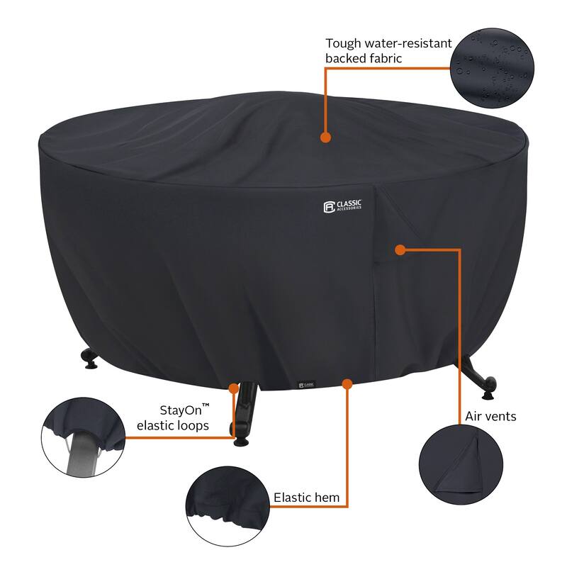 Classic Accessories Water-Resistant 52 Inch Round Fire Pit Cover