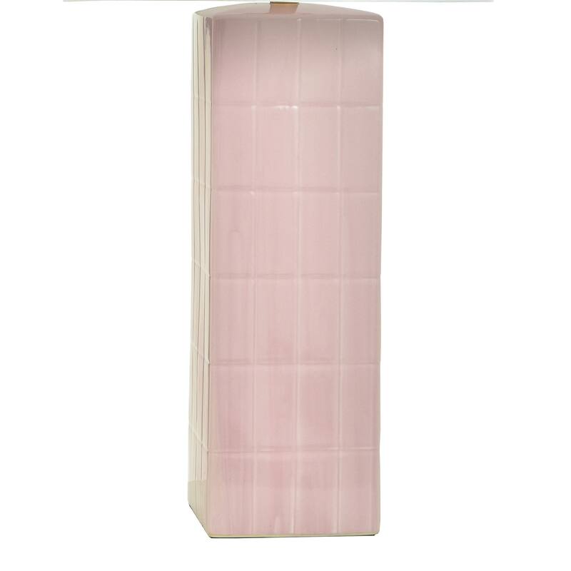Tamara Day for Stylecraft Augustus Table Lamp - Pink Peony - Off-White Shade