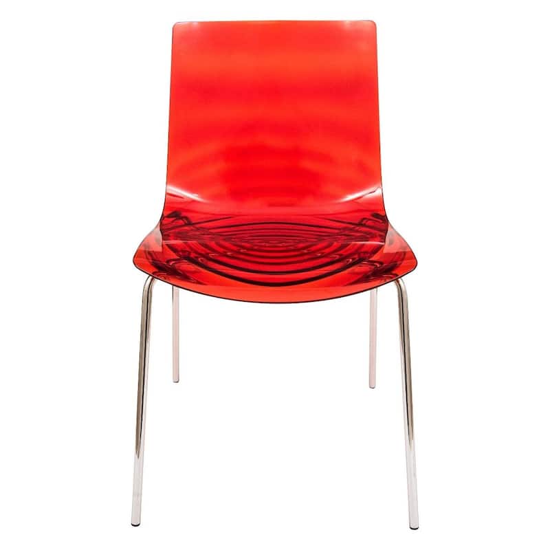 Plastic Dining Side Chair With Chrome Base Set of 4 Astor Series