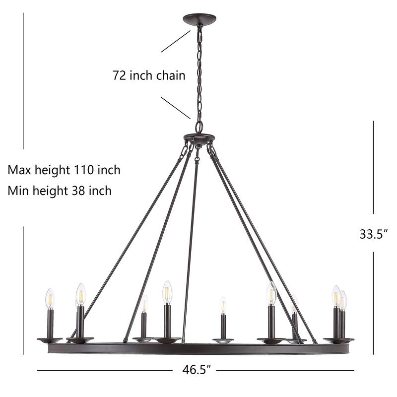 SAFAVIEH Tilla 10-Light Adjustable Chandelier - Oil Rubbed Bronze (Black)