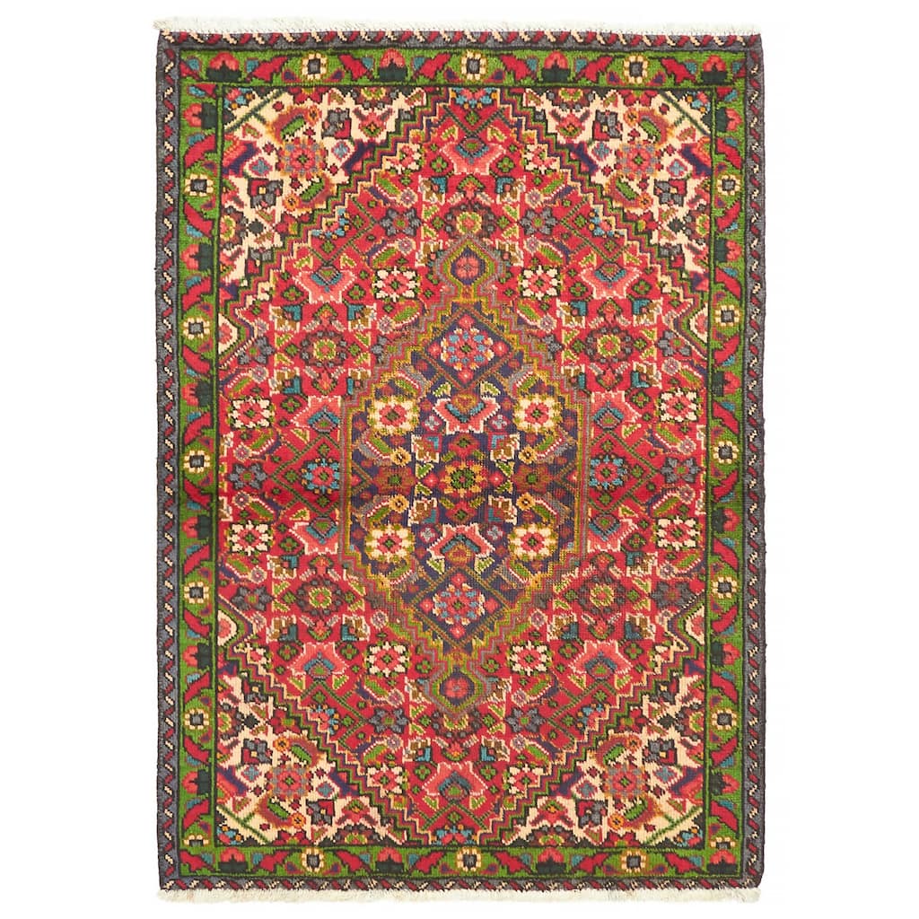 ECARPETGALLERY Hand-knotted Andelz Red Wool Rug - 3'3 x 4'9