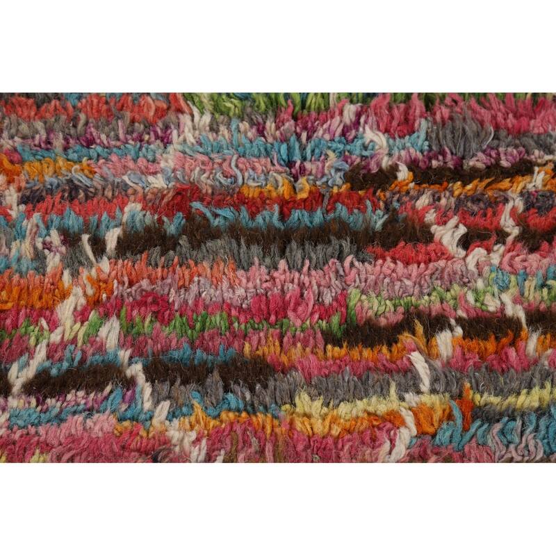 All-Over Trellis Moroccan Area Rug Hand-Knotted Wool Carpet - 5'9" x 10'0"