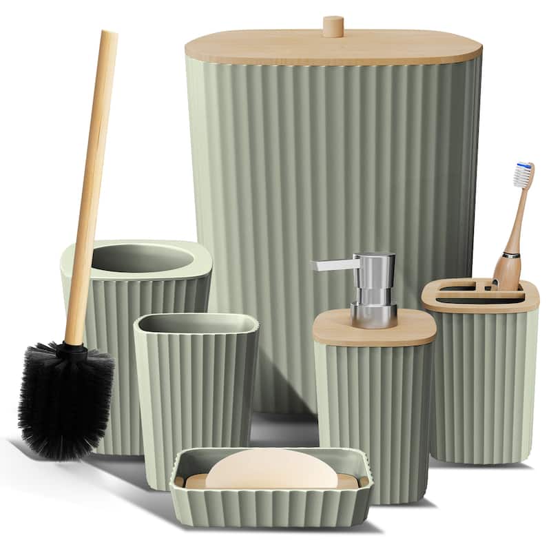 Emperyan Bathroom Accessory Set - Complete Set - Sage Green