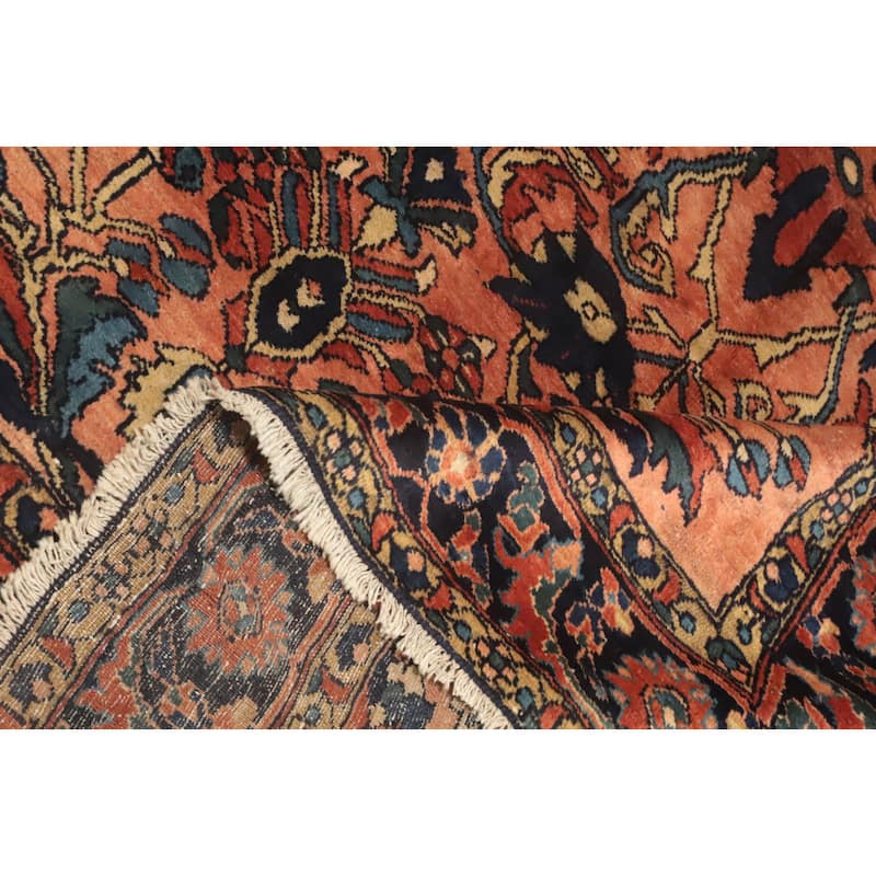 Hand Knotted Oriental 100% Wool Carpet Traditional Floral Oranges & Rust Lilian Area Rug - 6' 0'' X 4' 10''
