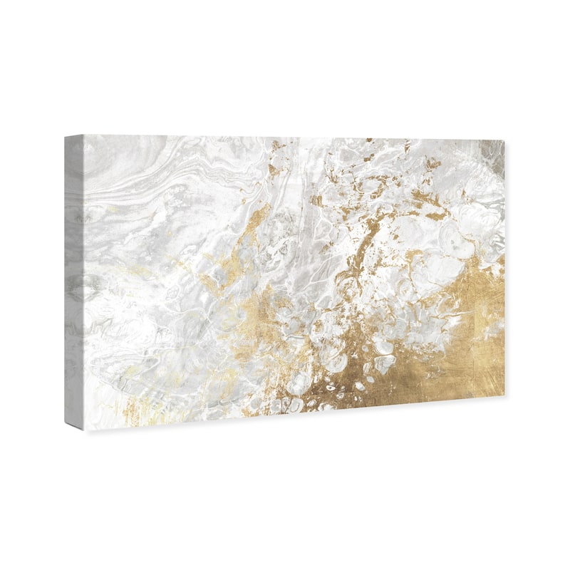 Wynwood Studio Canvas Abstract Marbelized Love Pure Gold and Metallic Gold Modern & Contemporary Wall Art Canvas Print