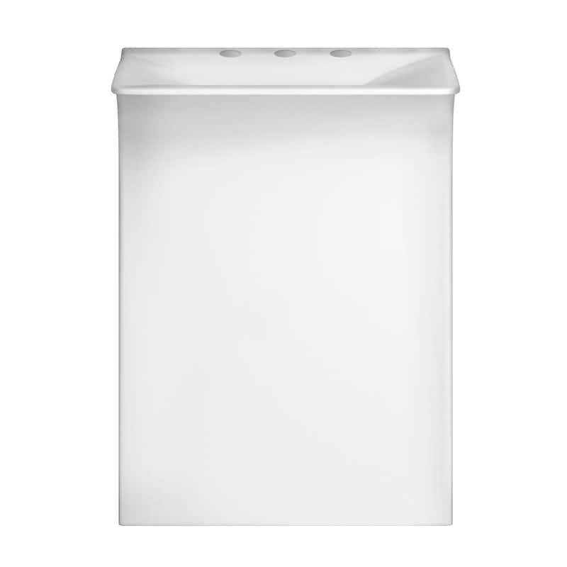 Fine Fixtures Wetstone 23.6 in x 18.5 in Modern Matte White Acrylic ADA Compliant Pedestal Sink and Basin