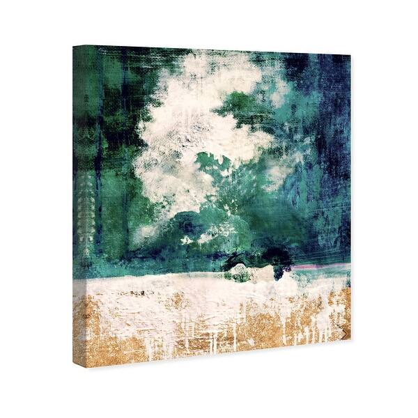 Oliver Gal Golden Thunderstorm Abstract Wall Art Canvas Print Paint Green White Overstock 31290561 20 X 24