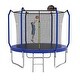 preview thumbnail 1 of 6, 8FT Outdoor Trampoline with Basketball Hoop and Enclosure