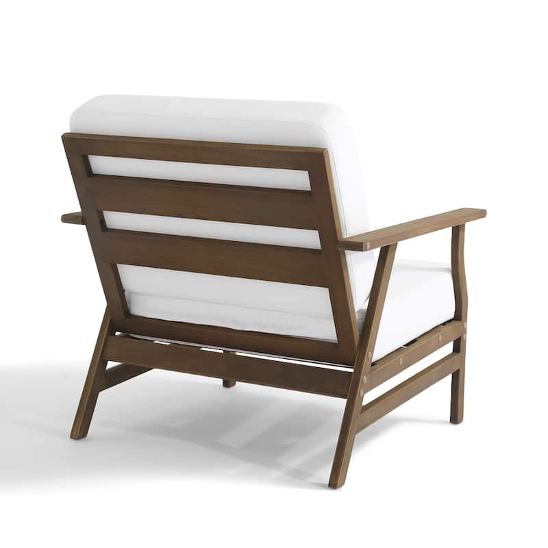 Outdoor 2 Set Teak Wood Club Chairs Set with Cushion