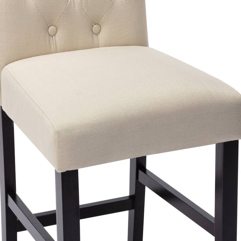 24 inches Fabric Counter Height Bar stools Upholstered Button Tufted Island Chairs Set of 2