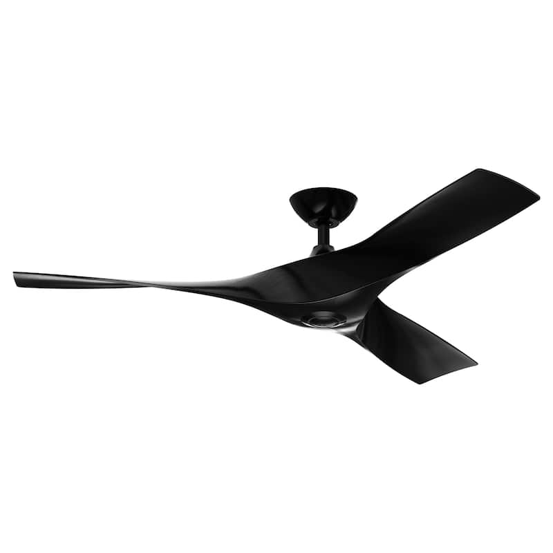 52-inch Modern Black ABS 3-Blade Propeller Ceiling Fan without Light