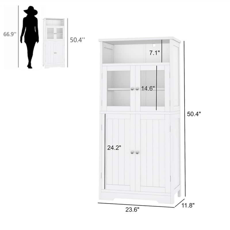 Bathroom Storage Cabinet - 11.78"D x 23.6"W x 50.4"H