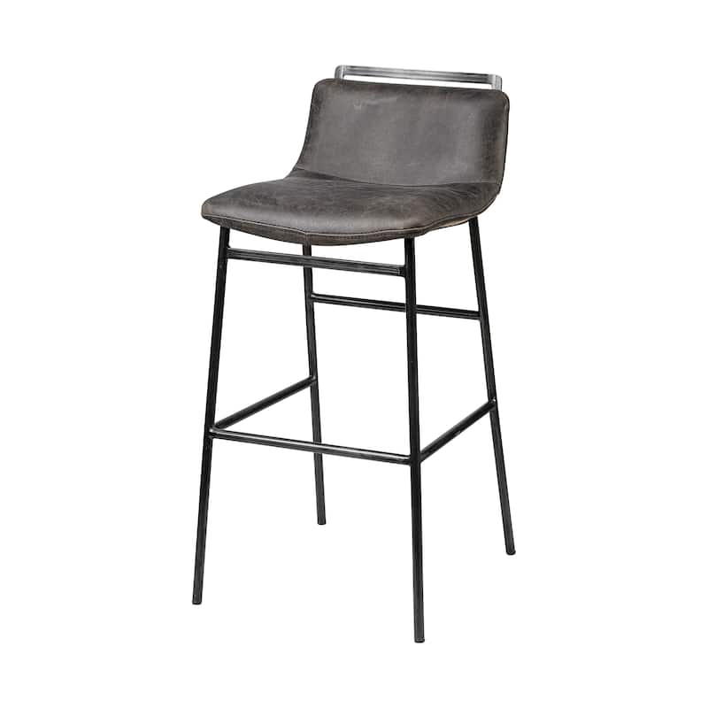 Kavalan Beige Fabric Seat with Black Metal Frame Bar Stool - Single - Black - Bar Height/Bar height/Counter Height