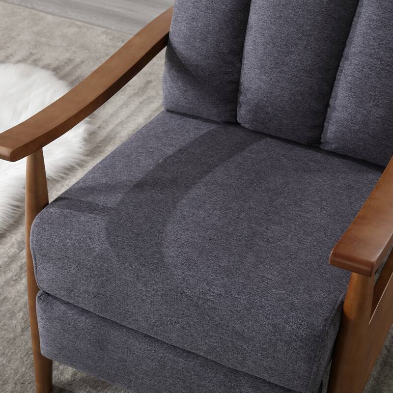 PU Leather Recliner Chair,Living Room Solid Wood Accent Chair