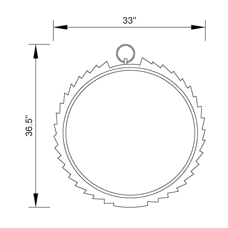 37-in Industrial Chrome Framed Round Decorative Wall Bathroom Vanity Mirror