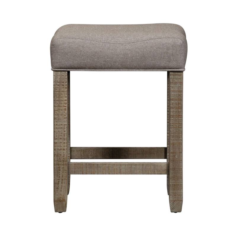 Parkland Falls Weathered Taupe Upholstered Console Stool