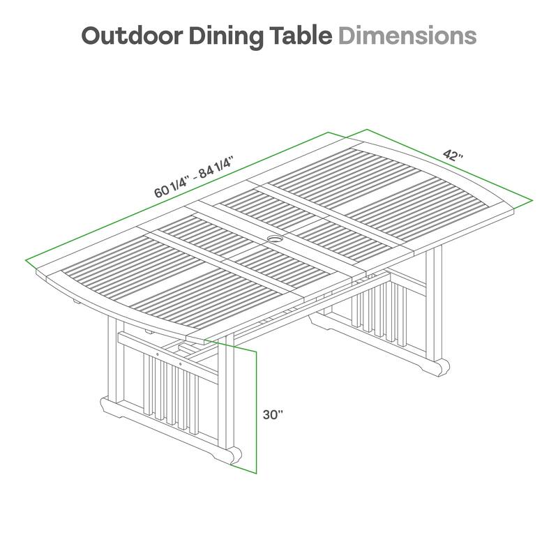 Cambridge Casual Lowell 7-piece Teak Patio Extendable Dining Set with Cushion