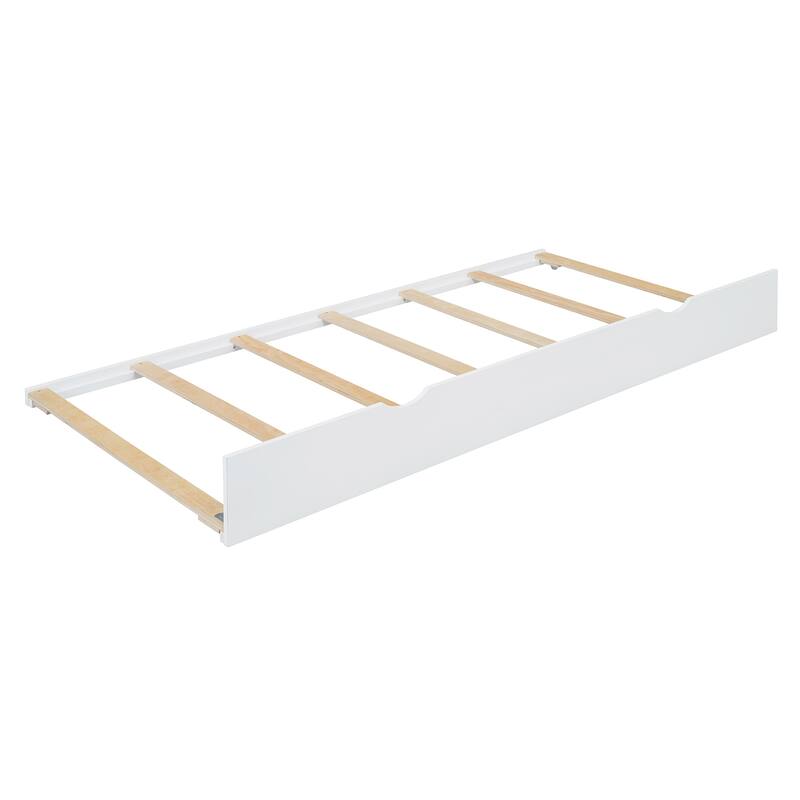 Rattan Platform Bed Queen Wooden Bed Frame with Twin Trundle and 2 Drawers, Headboard with Padded Cushion Mattress Not Included