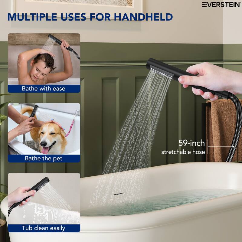Single-Handle Freestanding Tub Faucet With Hand Shower