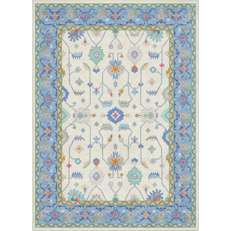Well Woven Ushak Antalya Floral Modern Vibrant Flat-Weave Area Rug