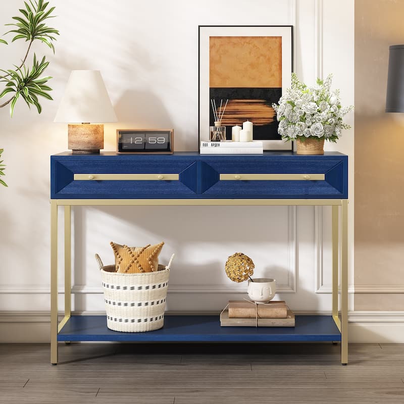 Console Table with Two Drawers for Entryway