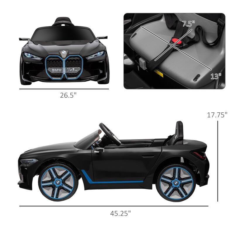 Realistic Electric Sports Car with Music, Parent Remote Control Ride on Truck, Battery Powered Electric Car with Dashboard