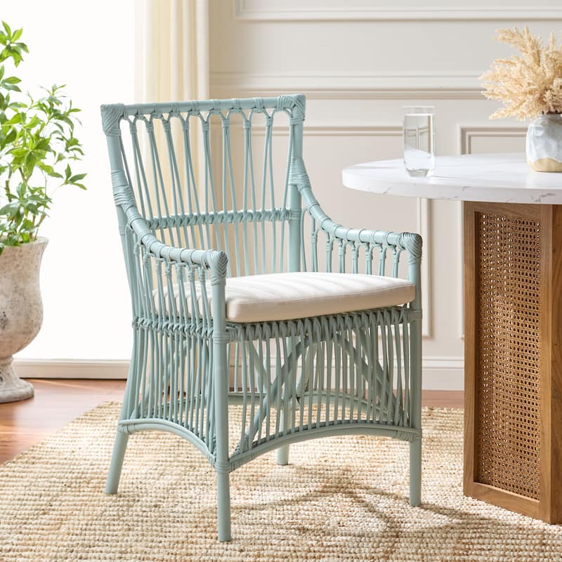 SAFAVIEH Zorianna Solid Wood Dining Chair with Cushion (Fully Assembled) - 22"W x 22"D x 36"H