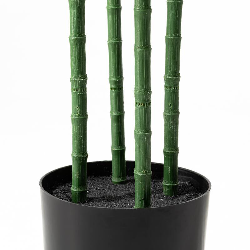 Glitzhome 3ft-6ft Set of 2 Artificial Olive Trees/ Bamboo/ Ficus with Ceramic Planters Real Touch