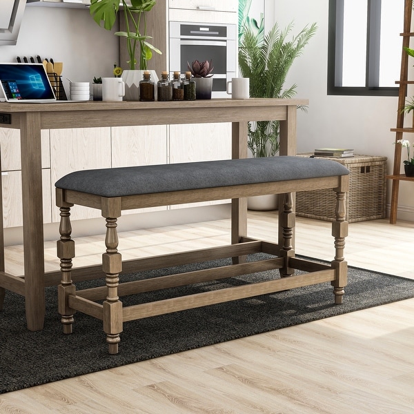 Counter height discount bench with storage