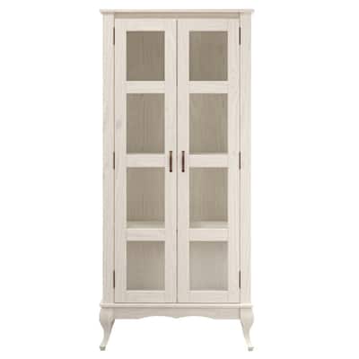 Wood Display Unit White Distressed