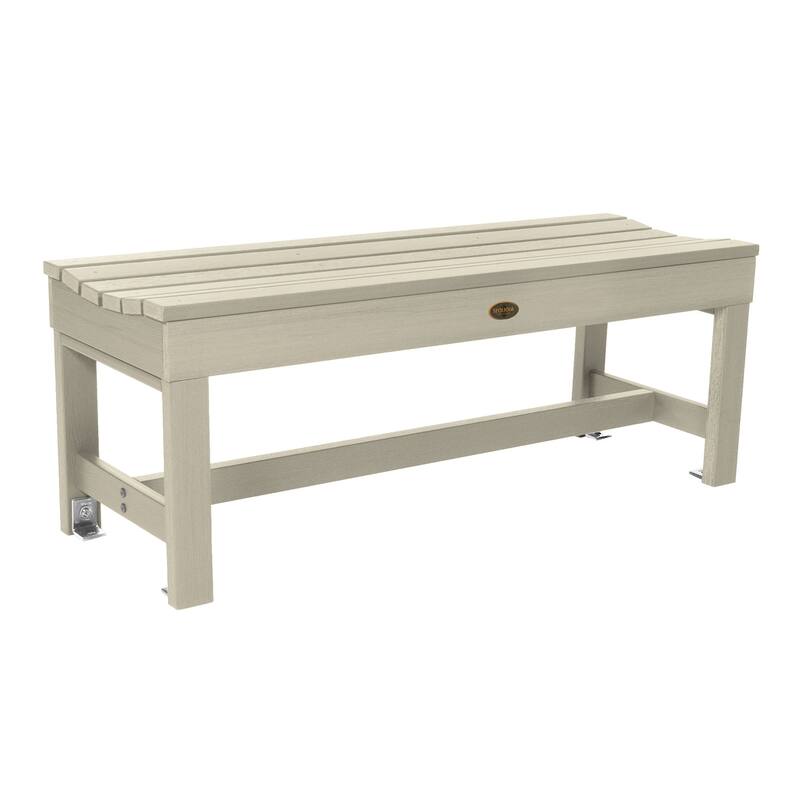 Highwood Commercial Grade Weldon 4ft Backless Picnic Bench - Whitewash