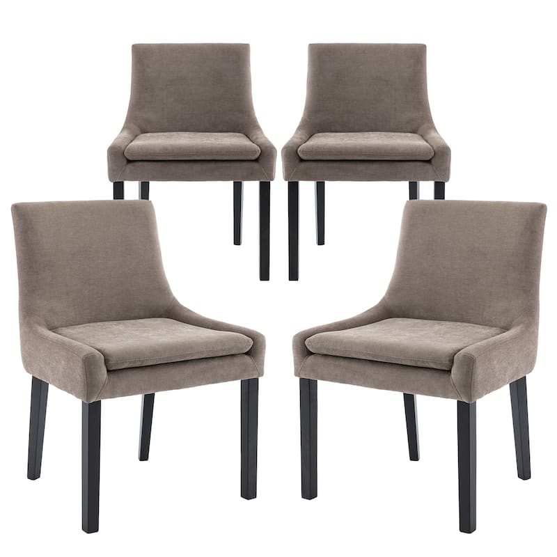 Mid-Century Modern Corduroy Upholstered Dining Chairs with Solid Wood Legs,Set of 2/4/6 - Set of 4 - Camel