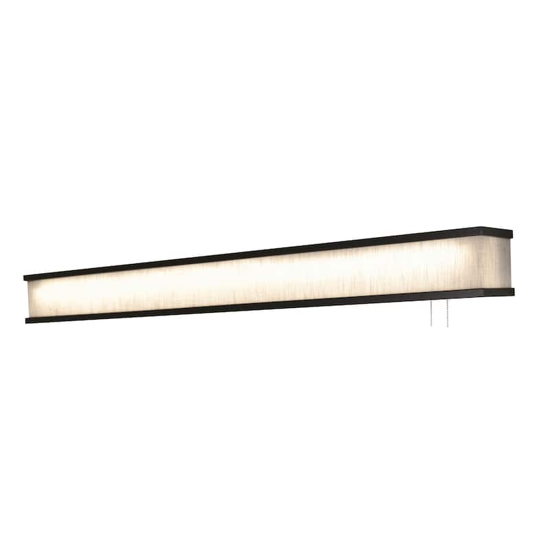 Randolph 38" LED Overbed Wall Light - 38"L x 4"Ext x 4"W x 4.88"H - 38"L x 4"Ext x 4"W x 4.88"H - Satin Nickel/Jute Shade