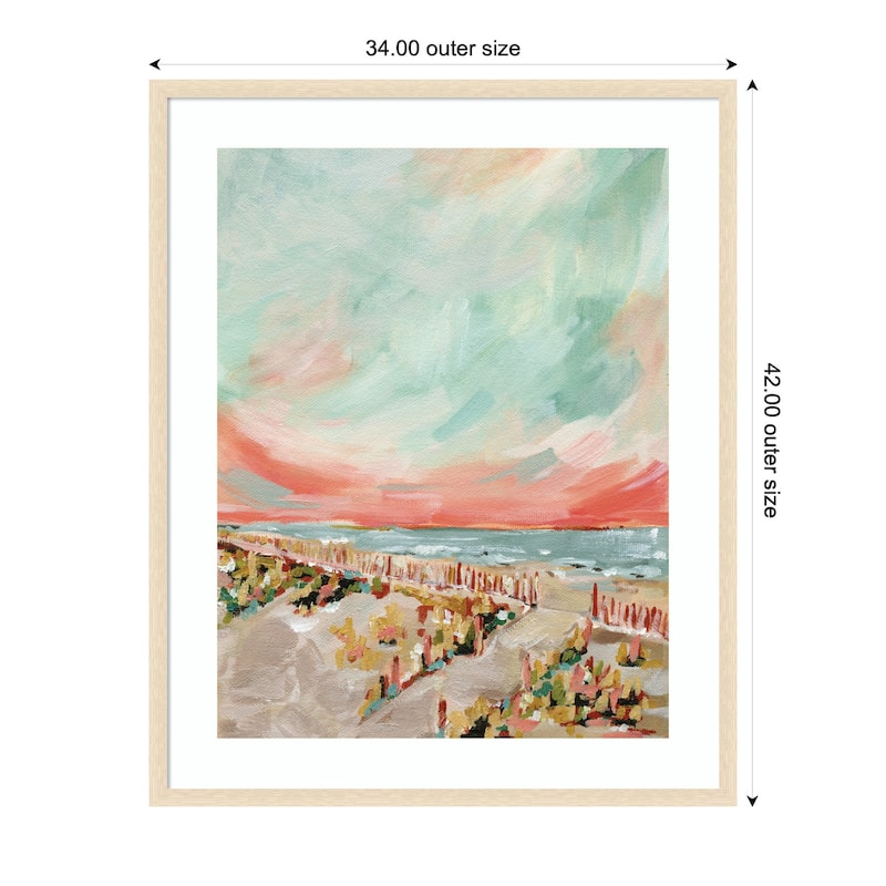 Kate and Laurel Framed Art Landscape 03 Beach by Annie Quigley
